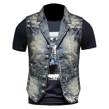 Classic Distressed Denim Vest